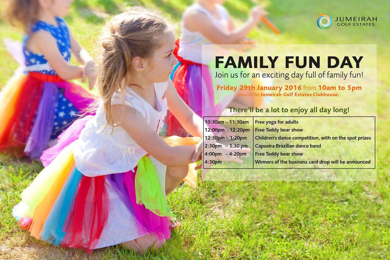 Jumeirah Golf Estates is happy to announce JGE Family Fun Day! An exciting full day for you, your ki