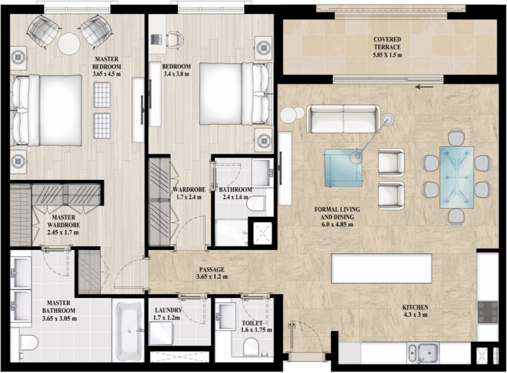 2 Bedroom Type A